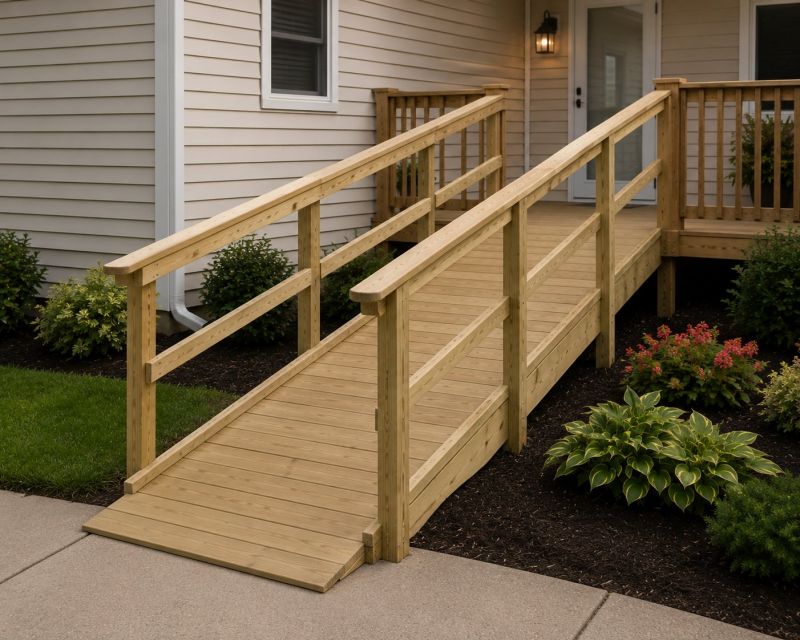 Hardwood Ramp Installation in Wilmington, NC